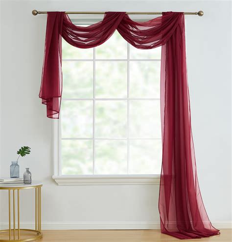 Hlcme Sheer Voile Window Curtain Scarf Valance Fully Stitched