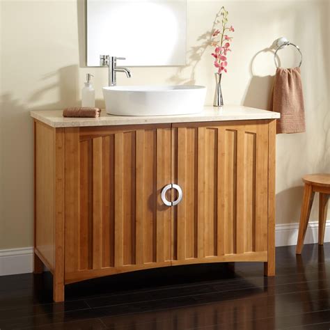 48 Trang Bamboo Vessel Sink Vanity With Undermount Sink And Quartz