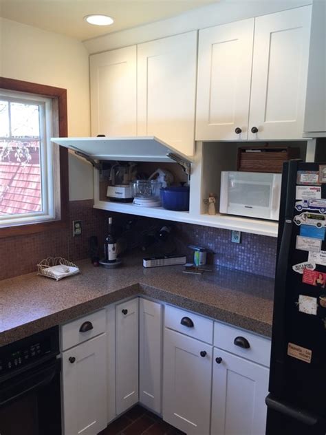 I have shared tips for. 18" deep full sized upper cabinets with refaced base ...