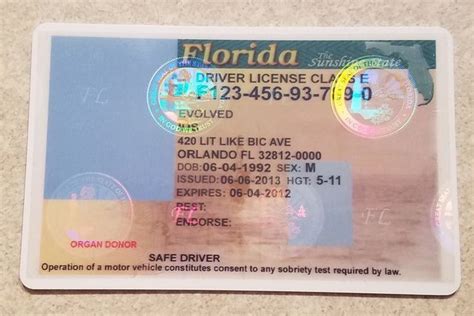 Buy Scannable Florida Driver License Passport Template Drivers