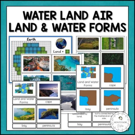 Land And Water Forms 3 Part Cards Playdough Mats Land Air Water Sort