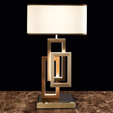 Modern Italian Geometric Designer Table Lamp With Shade Juliettes