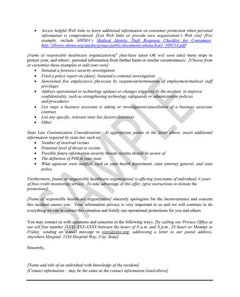 Hipaa Breach Notification Letter Template