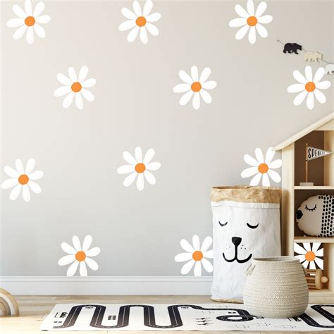 Daisy Decal For Nursery Wall Sticker Daisy Floral Wall Etsy