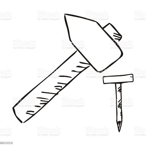 Hammer And Nail Vector Illustration Stock Illustration Download Image