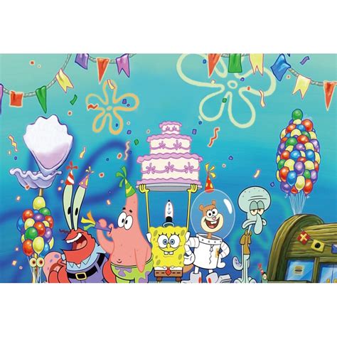 Spongebob Squarepants Happy Birthday Party Decor Photo Background
