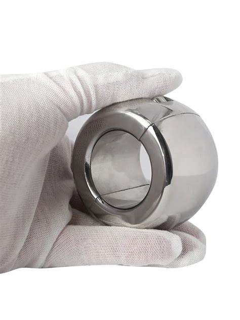 Stainless Steel Ball Stretcher Testis Scrotum Pendant Testicle Scrotal Ball Lock Extreme Male