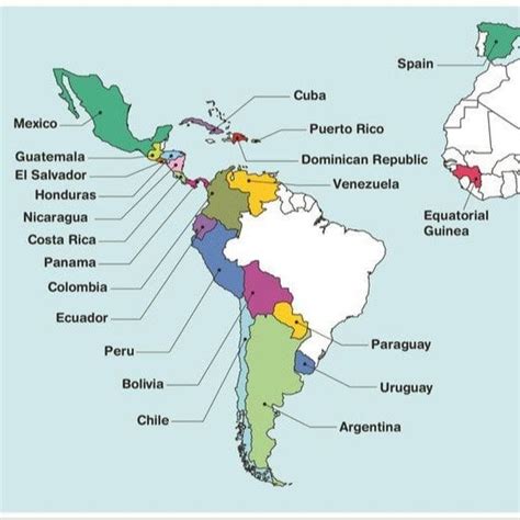Map Of Spanish Speaking Countries Thats Not Equatorial Guinea Badmaps