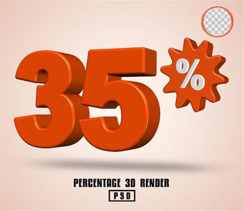 Premium Psd 3d Render Number Percentage Orange Color