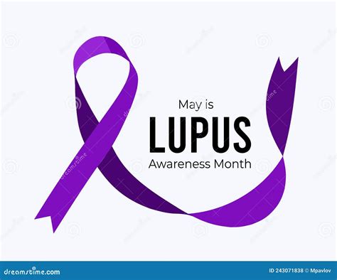 Lupus Awareness Month Vector Illustration With Ribbon On White Stock