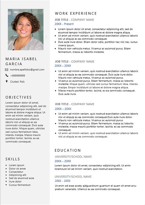 Curriculum Vitae En Inglés Para Editar En Word Modelos De Currículum