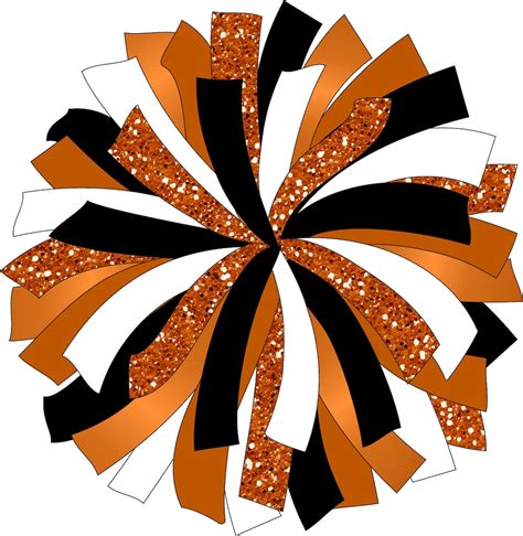 Custom Pom Glitter And Glam Pom Pom Digital Graphic Burnt Orange White