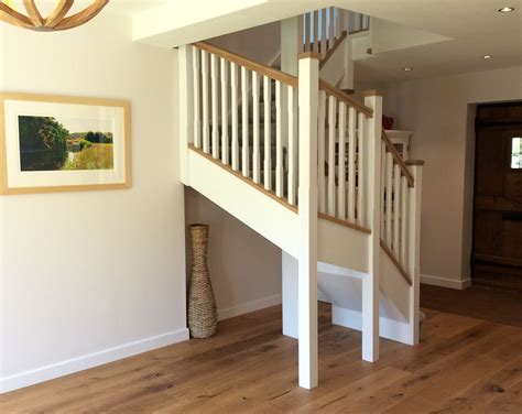 See more ideas about oak handrail, handrail, stair banister. A white primed double winder staircase using 35mm stop ...