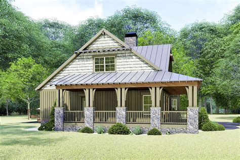 Rustic Cottage House Plan With Wraparound Porch 70630mk