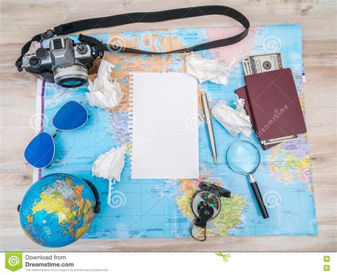 Travel Preparation Compass Money Passport Road Map