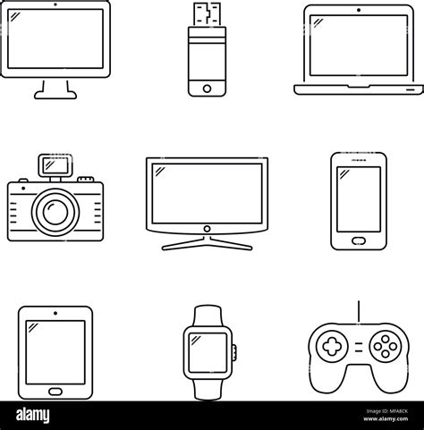 Modern Digital Devices And Electronic Gadgets Icons Vector