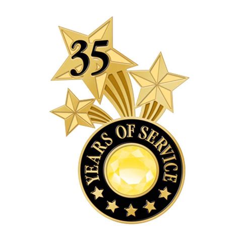 35 Years Of Service Triple Star Lapel Pin Positive Promotions