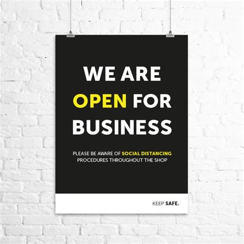 Open For Business Sign We Are Open Sign Business Posters