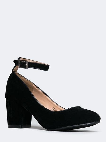 Perfect Black Pumps With A Sturdy Low Heel Closed Toe And Ankle Strap ~ The Black Suede