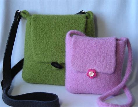 Knitting Pattern Felted Hipster Bags Hand Knit Felted Wool