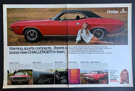 Vintage 1970 Dodge Challenger Print Ad Etsy