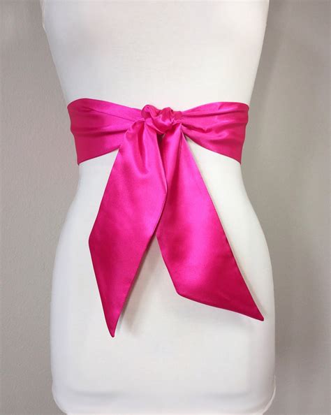 shocking-pink-satin-sash,-hot-pink-sash-belt,-wide-hot-pink-wedding-dress-sash,-pink-bridal-sash