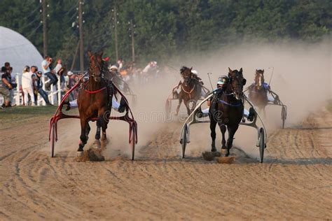 Horses And Riders Running At Horse Races Editorial Photo Image Of