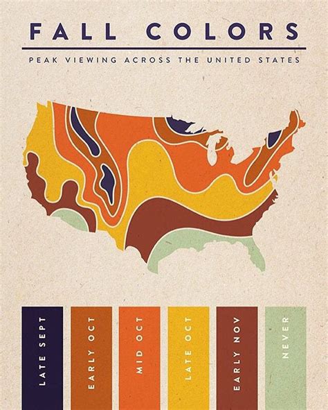 Peak Viewing Times For Fall Colors Across The United States 750x600
