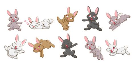 Cute Cartoon Bunny Set 941531 Vector Art At Vecteezy