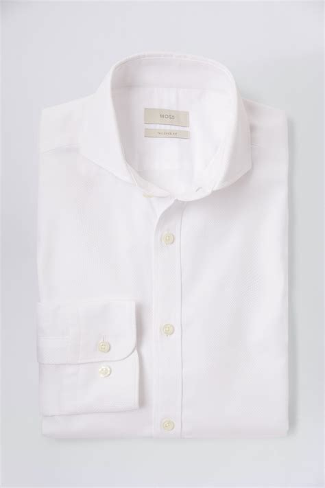 Tailored Fit White Dobby Shirt Buy Online At Moss