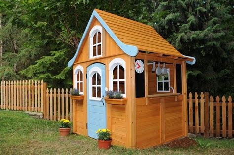 A Beautiful Wood Playhouse For Preschoolers And Toddlers Found At