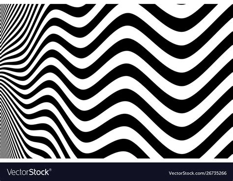 Abstract Black And White Wavy Pattern Design Vector Image