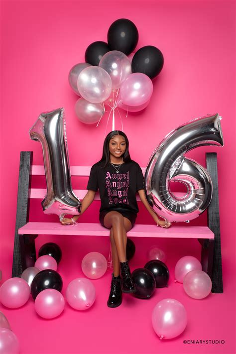 Pink Black And Silver Sweet 16 Photoshoot 21st Birthday Photoshoot