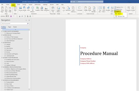 An Easy Microsoft Word Policy And Procedure Manual Template