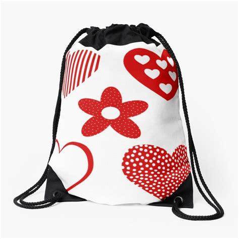 Hearts Drawstring Bag By Vienna15 Bags Drawstring Bag Drawstring