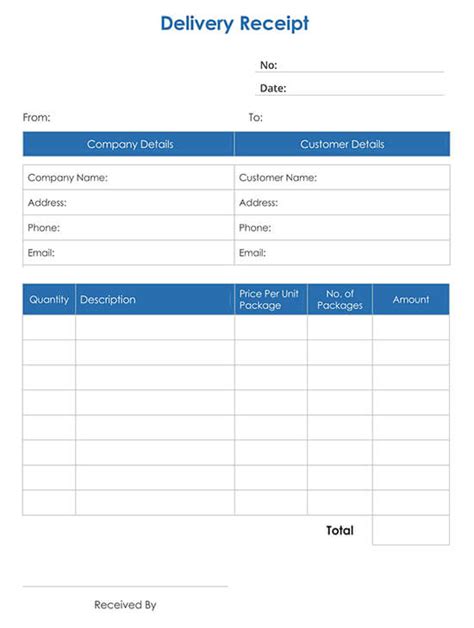 Proof Of Delivery Template Excel Free Excel Templates