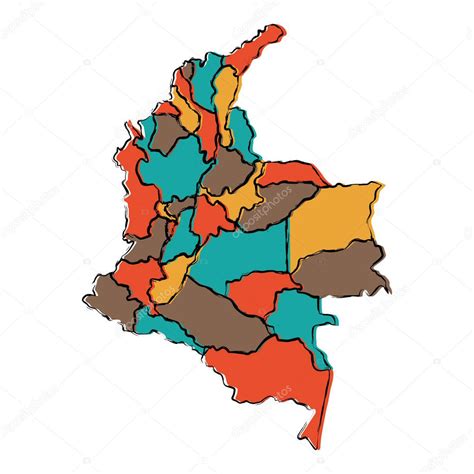 Imágenes Mapas De Colombia Mapa Político De Colombia — Vector De