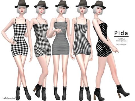 Pida Gingham Mini Dress By Helsoseira At Tsr Sims 4 Updates