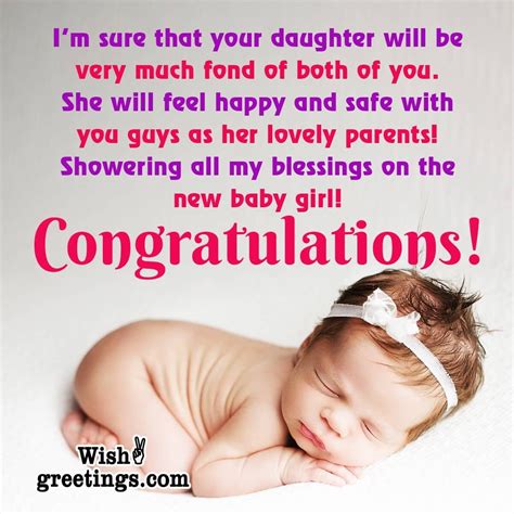 Congratulations Messages For Baby Girl Wish Greetings