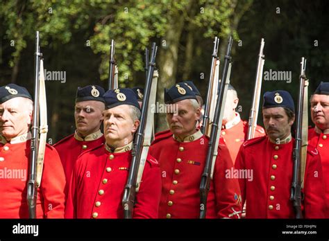 Queens Regiment English Soldiers Putting On A Display At Cannock Chase