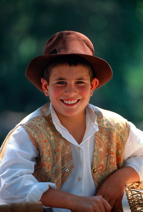 Portuguese Boy In Native Costume Queluz Near Lisbon Portugal