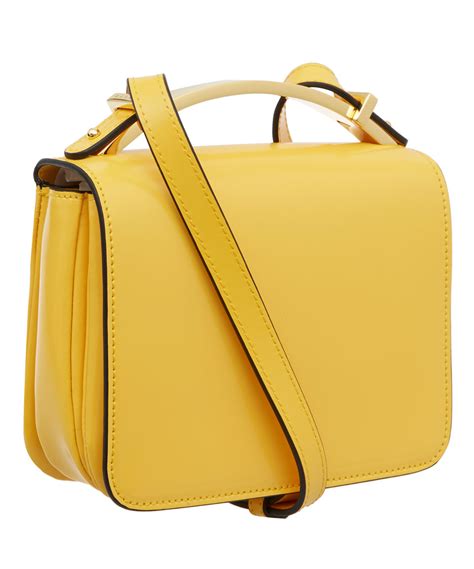 Lyst Marni Small Yellow Cross Body Leather Bag In Yellow