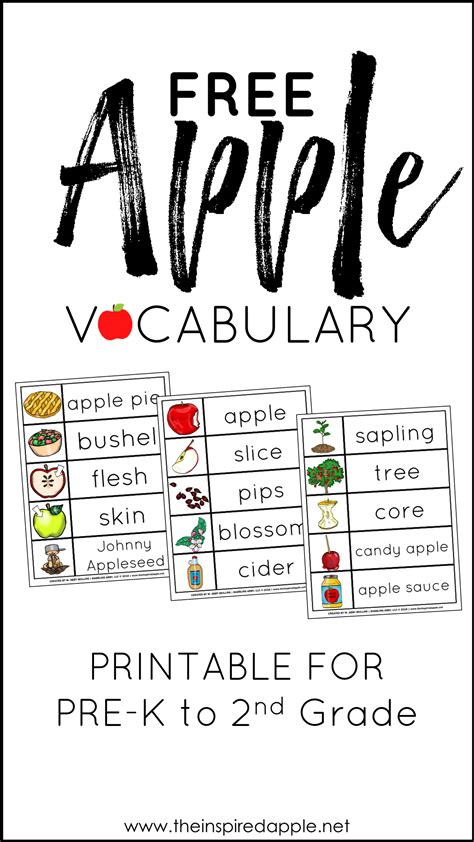 Apple Vocabulary Free Printable Babbling Abby Vocabulary