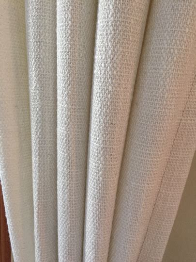 Extra Long Luxury Solid Linen Curtain Block Of Off White Dark Gray