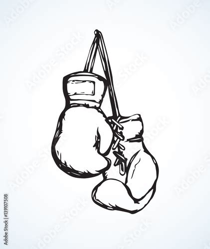 Boxing Gloves Vector Drawing Stock Vector Adobe Stock
