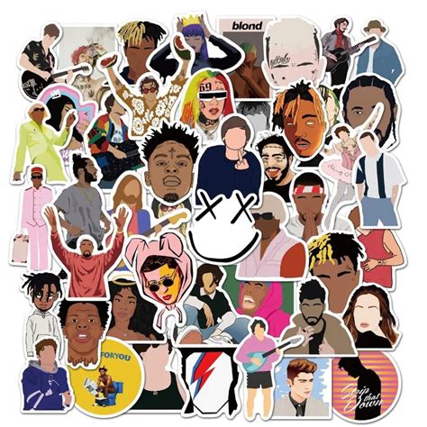 Musical Artists Sticker Pack Rappers Rock Stars Pop Stars Etsy