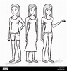 Design von Hand gezeichnete Menschen Stock-Vektorgrafik - Alamy