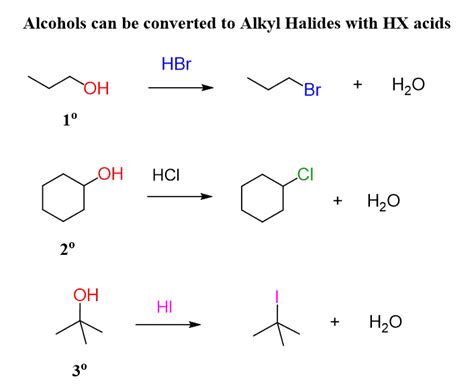 Alcohol Reaction With Hcl Hbr And Hi Acids Chemistry Steps
