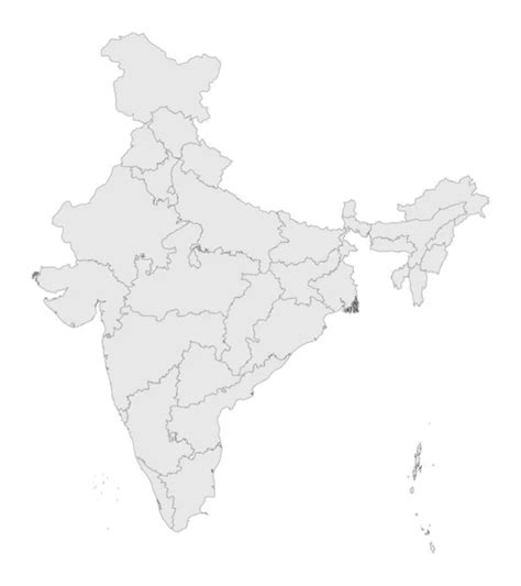 Grey India Map Stock Vector Volina 32477281