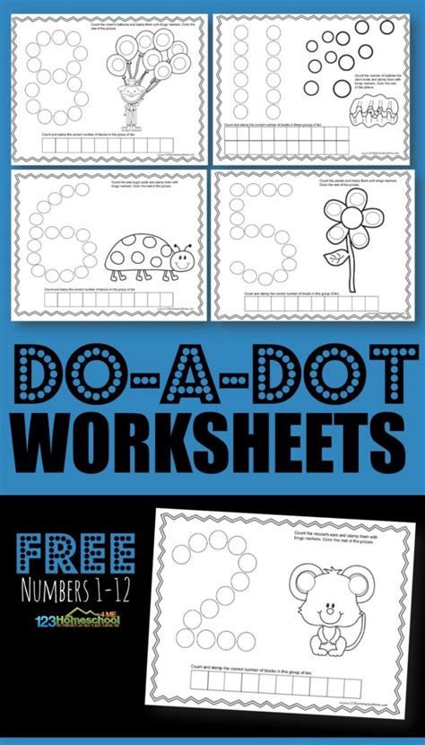Free Counting Do A Dot Printables With Bingo Daubers Worksheets